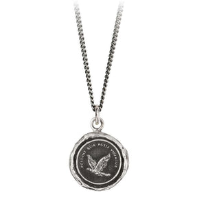 pyrrha believe you can eagle silver necklace