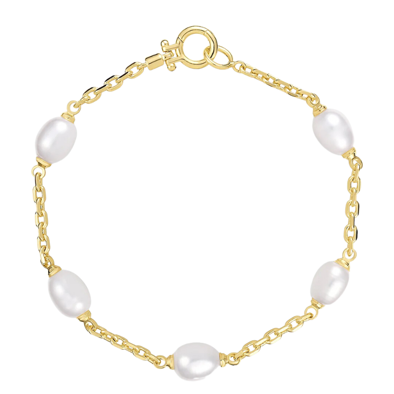gorjana phoebe gold freshwater pearl bracelet