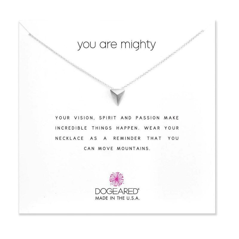 dogeared you are mighty pyramid silver necklace