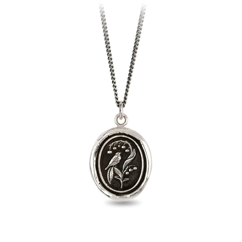 pyrrha return to happiness silver talisman necklace