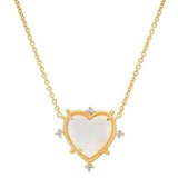 tai mother of pearl bezel heart pendant necklace