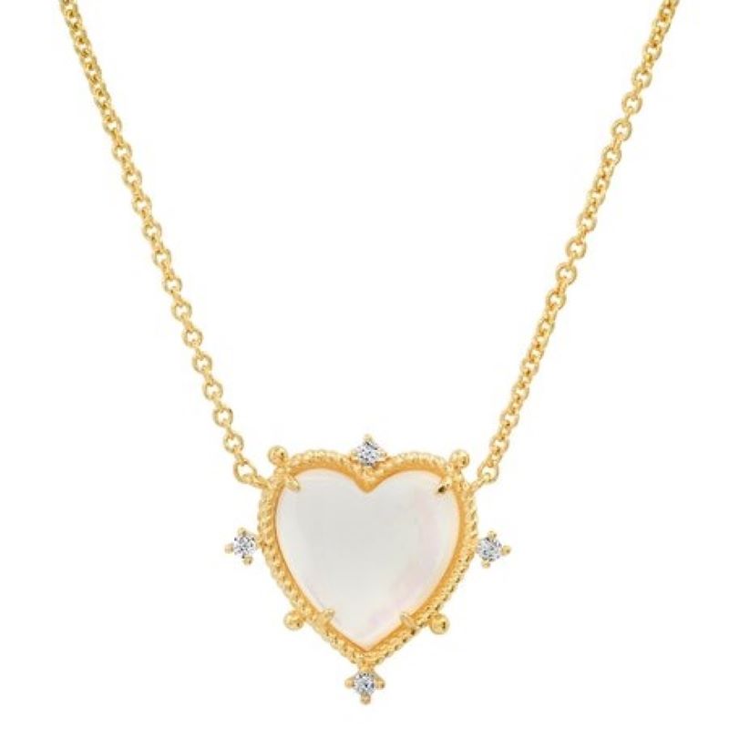 tai mother of pearl bezel heart pendant necklace