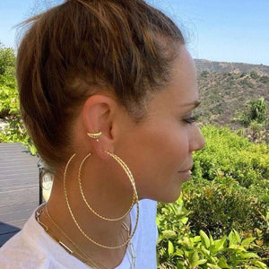 melinda maria twisted 3" hoops gold