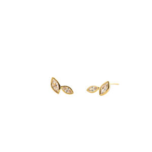 tashi almond cz studs gold