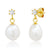 tai simple cz pearl gold drop earring
