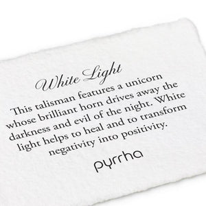 pyrrha white light unicorn silver necklace