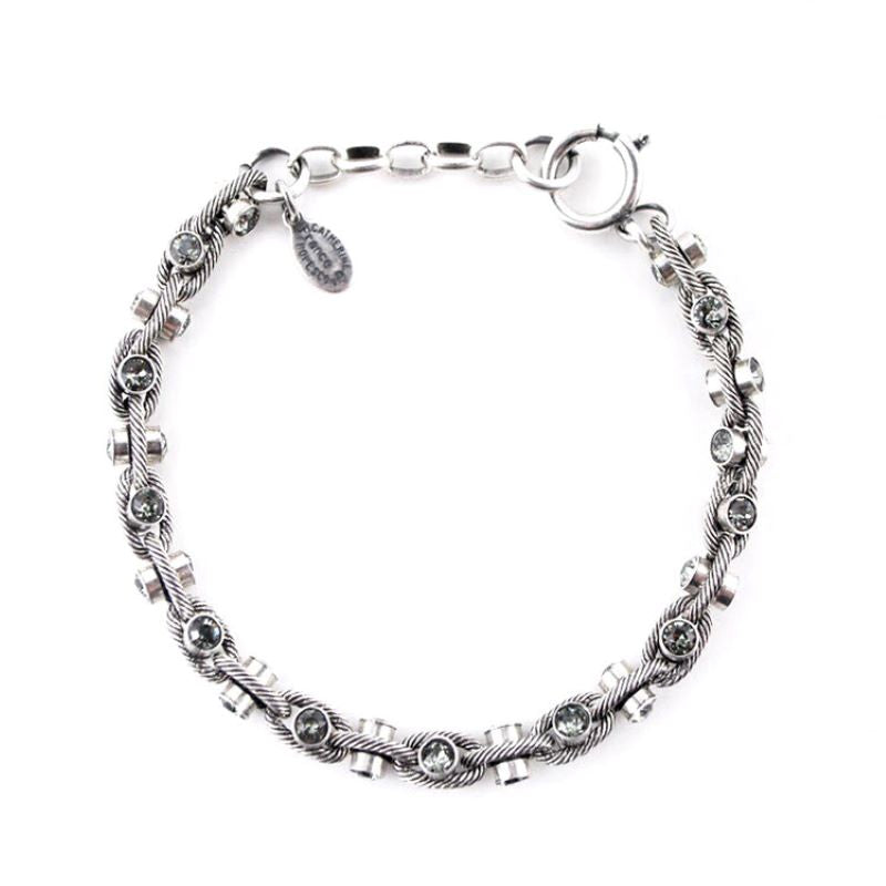 Silver Crystal Rope Bracelet