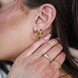 prima plain gold huggie earring e-coated