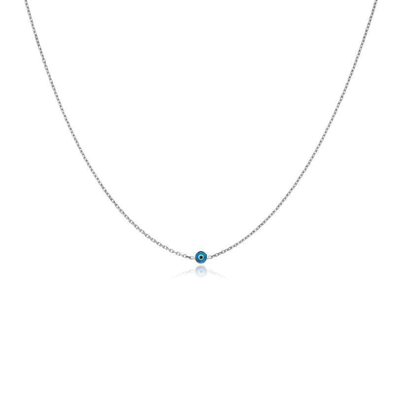 theia evil eye pendant choker silver necklace