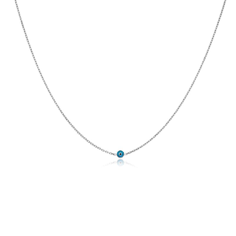 theia evil eye pendant choker silver necklace